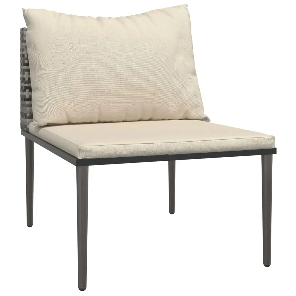 Garden Lounge Set with Cushions Grey Poly Rattan Price