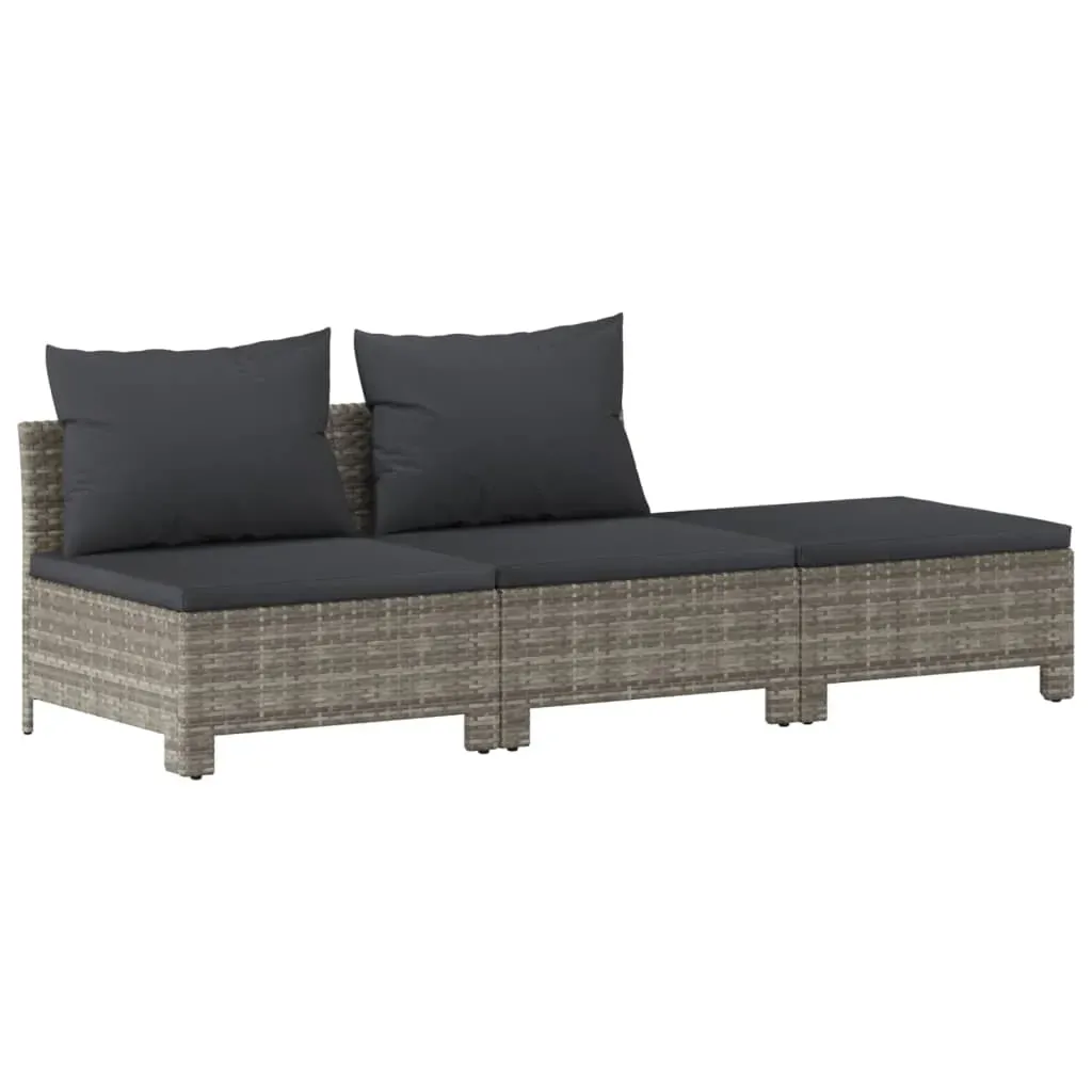 Garden Lounge Set with Cushions Grey Poly Rattan Price