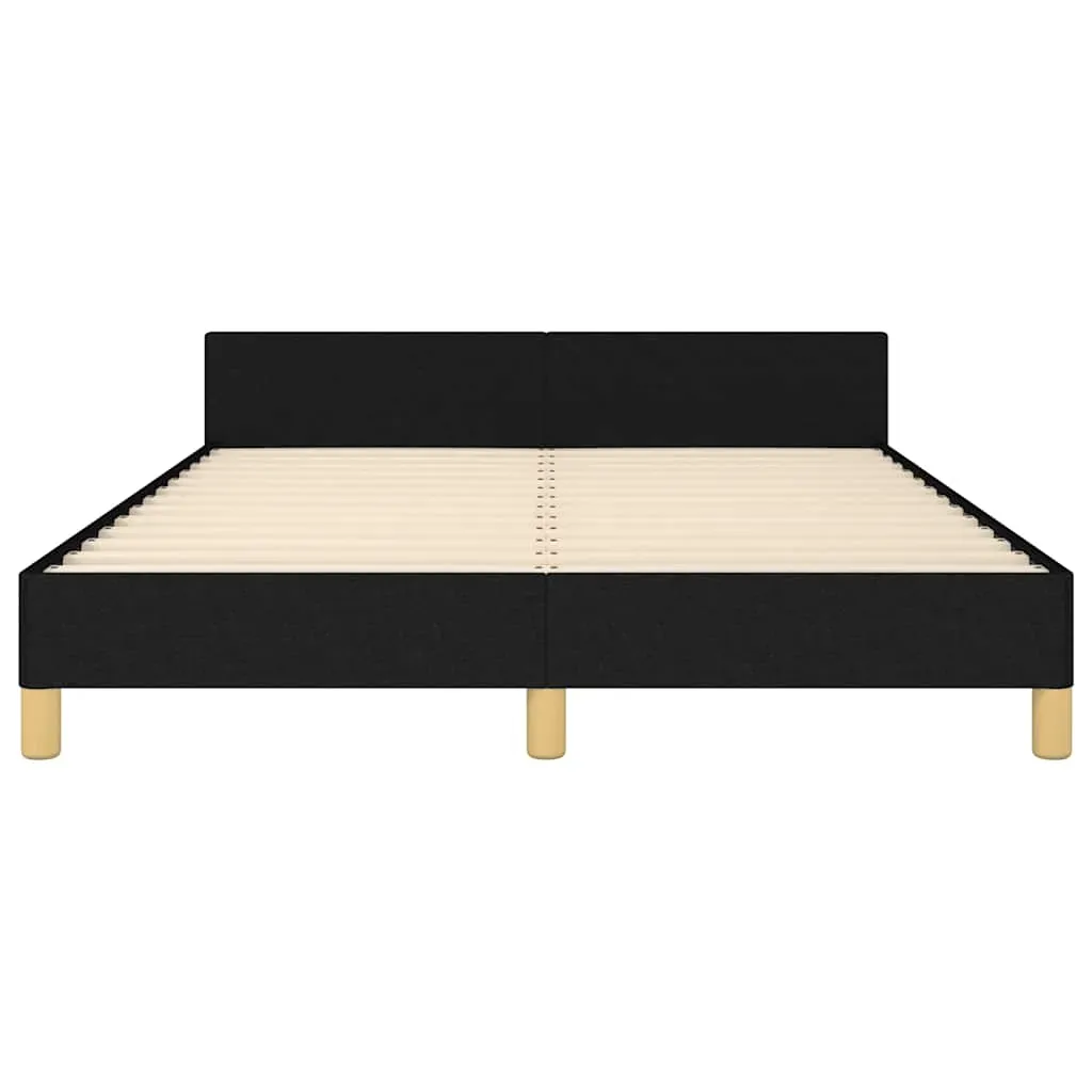 Bed Frame with Headboard Black Fabric Price