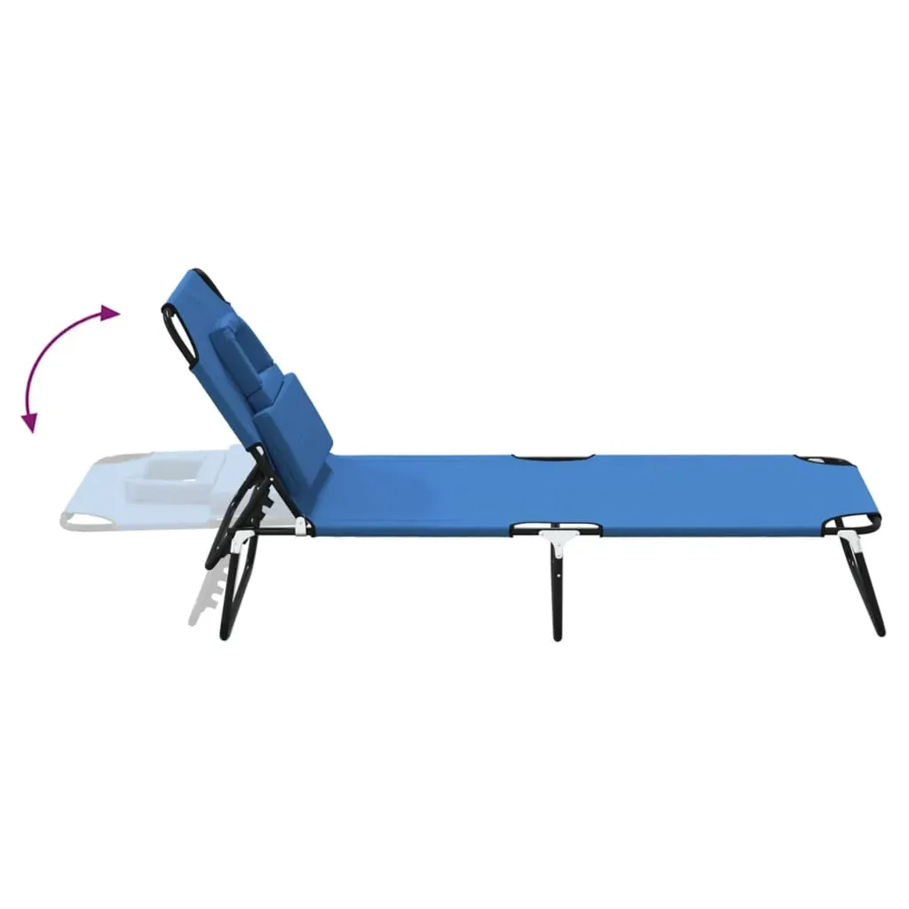 Folding Sun Lounger Oxford Fabric and Powder-coated Steel Price