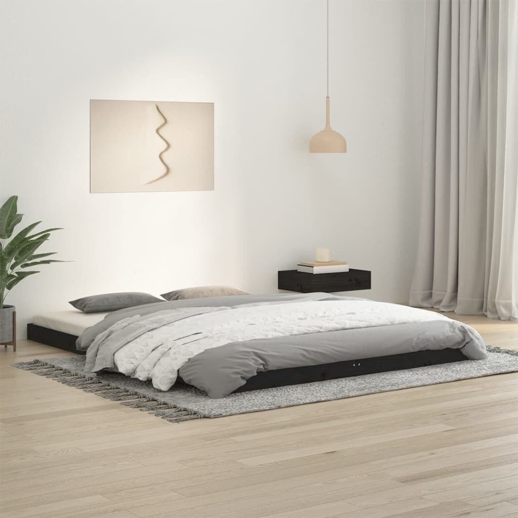 Bed Frame without Mattress White 183x203 cm King Solid Wood Pine Price
