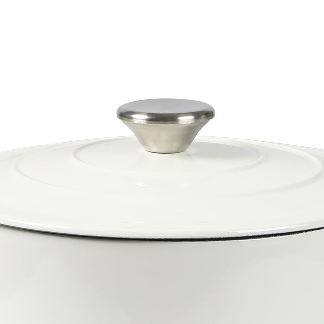 4L Enamel Dutch Oven Pot in White Colour Price