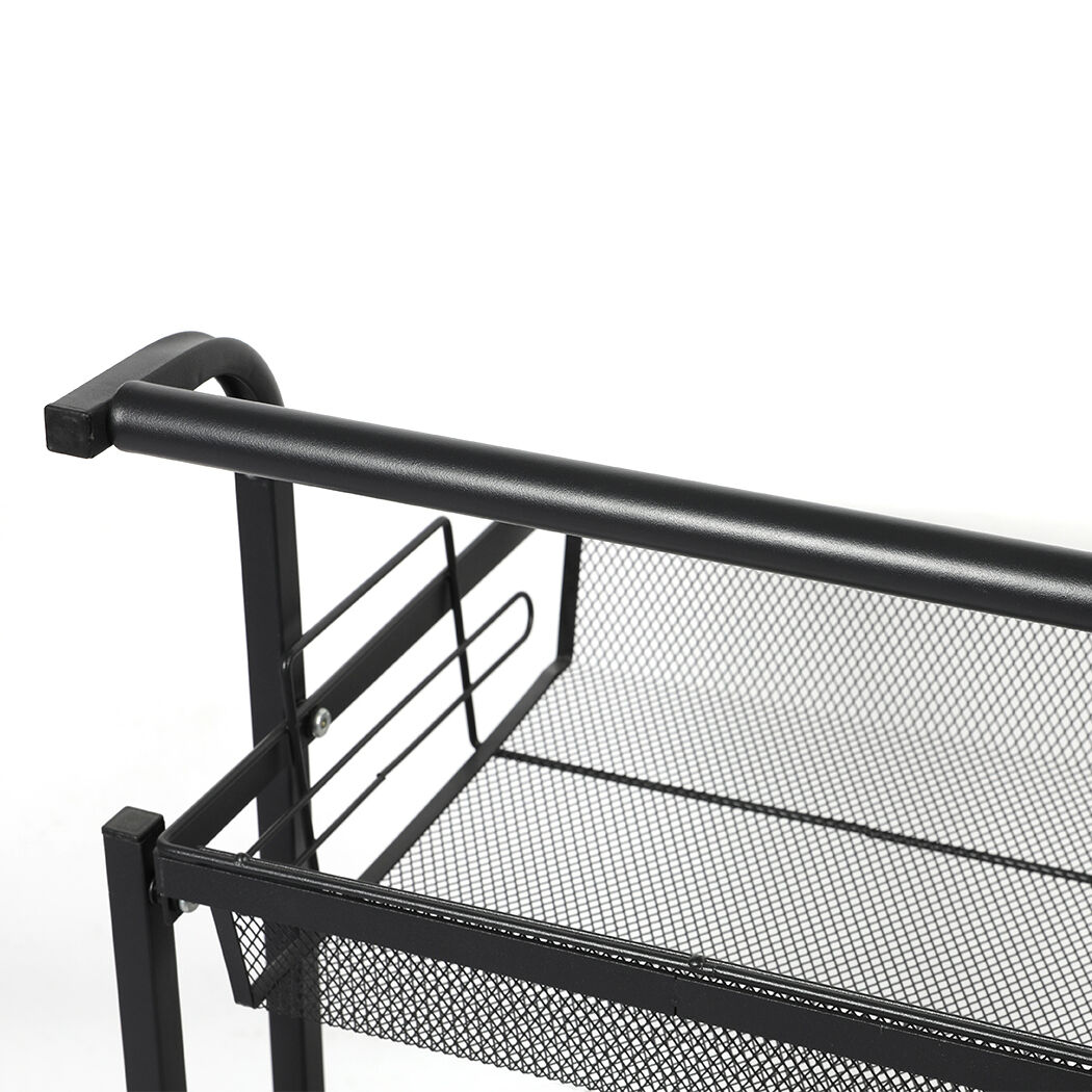 3 Tier Kitchen Trolley Cart Swivel Black Colour Price