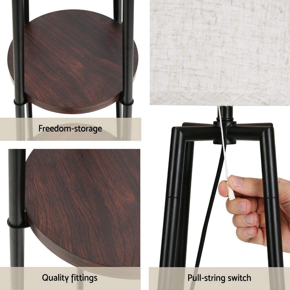 Artiss Floor Lamp 2 Tier Shelf Storage LED Light Stand Home Living Room Upright Price