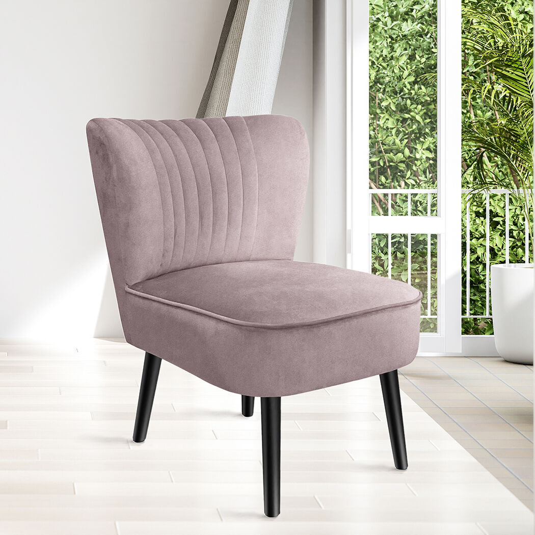 Accent Chair Foot Stool Set Ottoman Pink Price