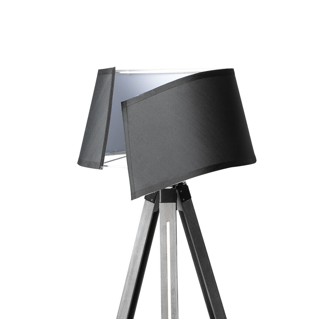 Tripod Wooden Floor Lamp Shaded Grey Price