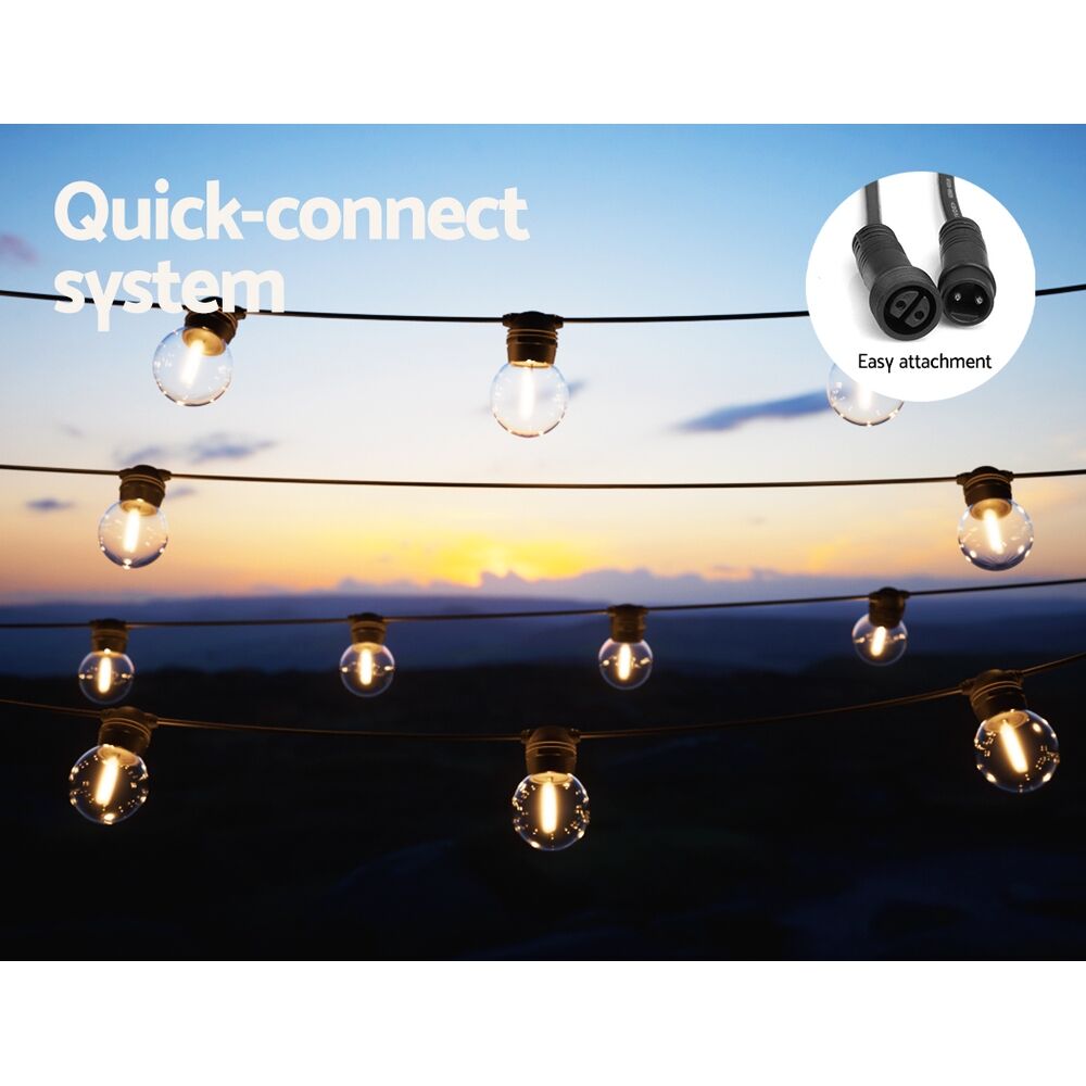 50m Solar Festoon Lights Outdoor LED String Light Xmas Wedding Garden Party Price
