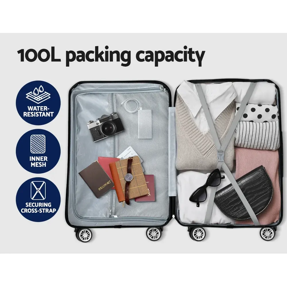 28" 75cm Luggage Trolley Travel Suitcase Carry On Storage TSA Hardshell Black Price