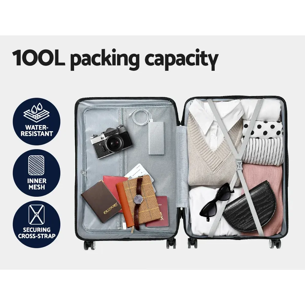 28'' Luggage Travel Suitcase Set TSA Carry On Hard Case Light Grey Price