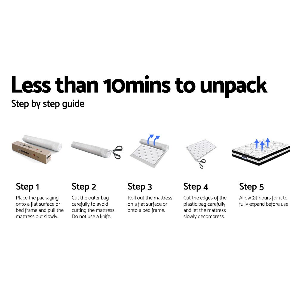 Giselle Bedding 34cm Mattress Euro Top Pocket Spring Super King Price