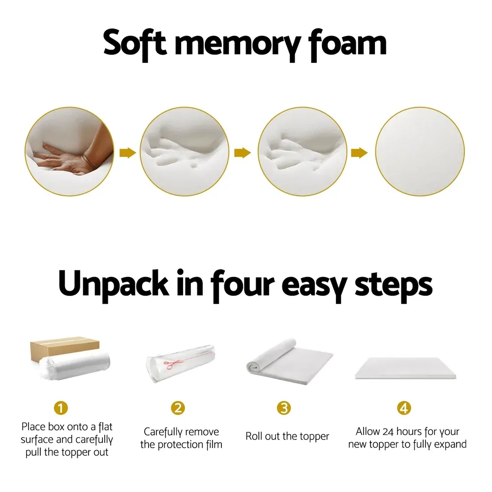 Memory Foam Mattress Topper 7-Zone Airflow Pad 8cm King White Price