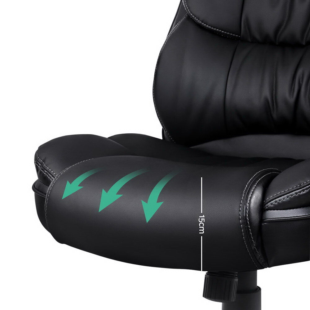 Artiss 8 Point Massage Office Chair Heated Seat PU Black Price