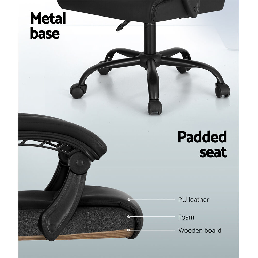 Artiss 2 Point Massage Office Chair PU Leather Black Price