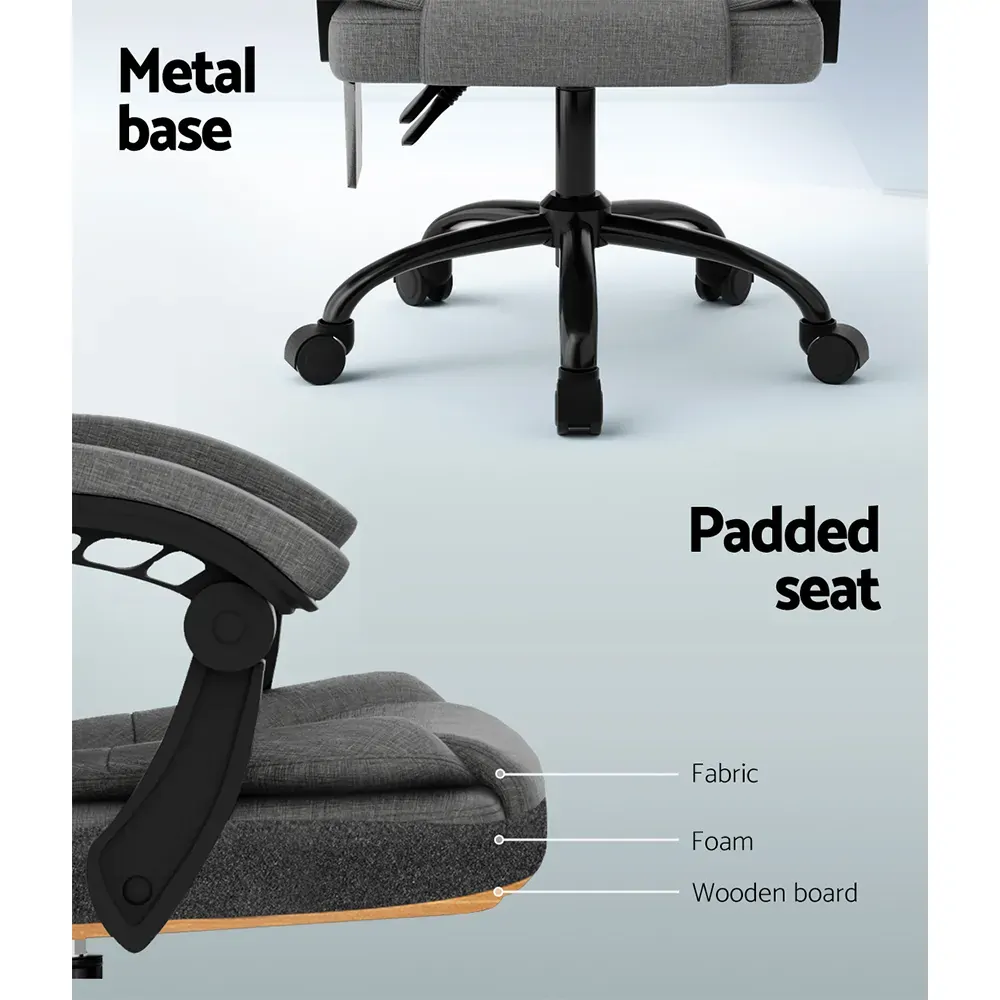 2 Point Massage Office Chair Fabric Black Price