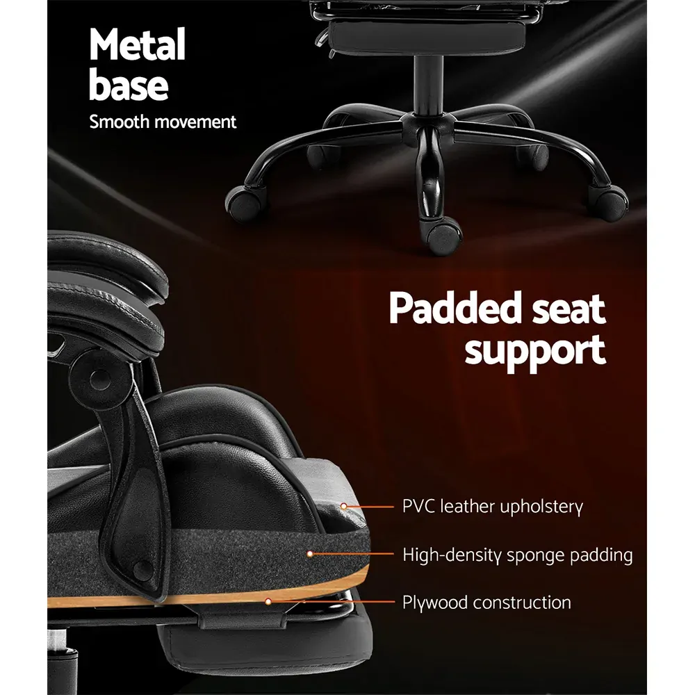 Gaming Office Chair Executive Computer Leather Chairs Footrest Grey Price