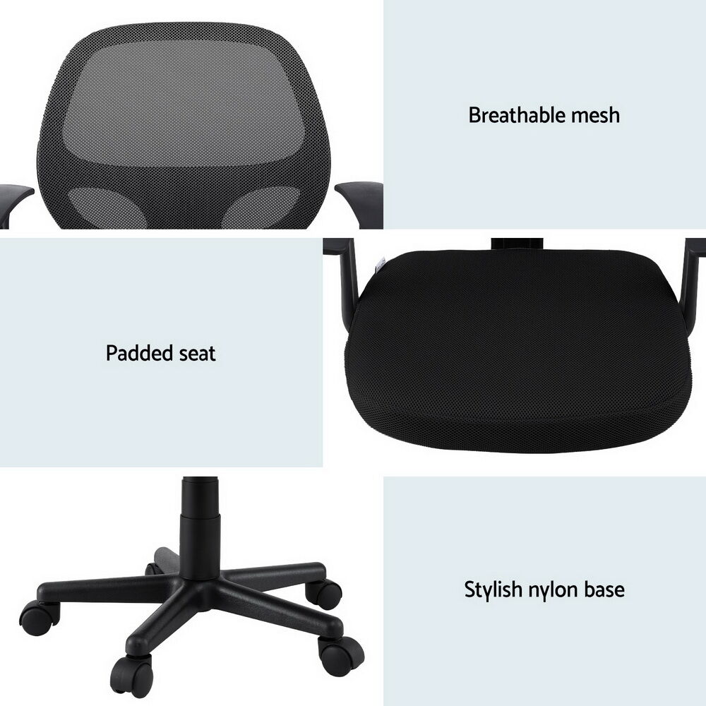 Artiss Mesh Office Chair Computer Gaming Desk Chairs Work Study Mid Back Black Price