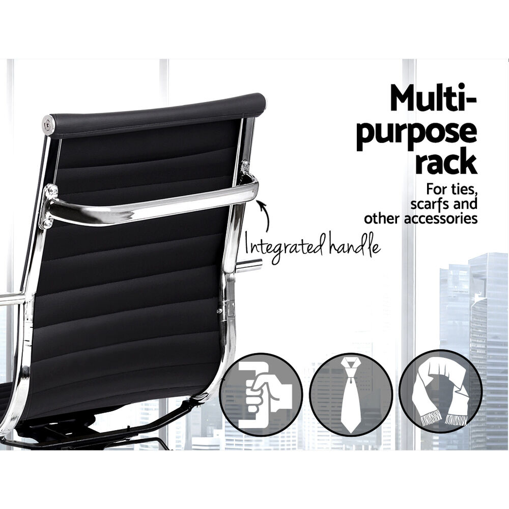 Artiss Office Chair Drafting Stool Leather Chairs Black Price