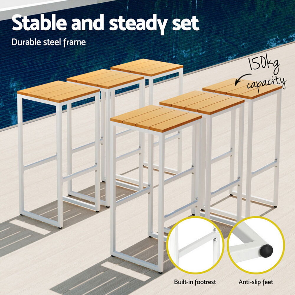 7-Piece Outdoor Bar Set Table Chairs Patio Bistro Set 6 Seater Price