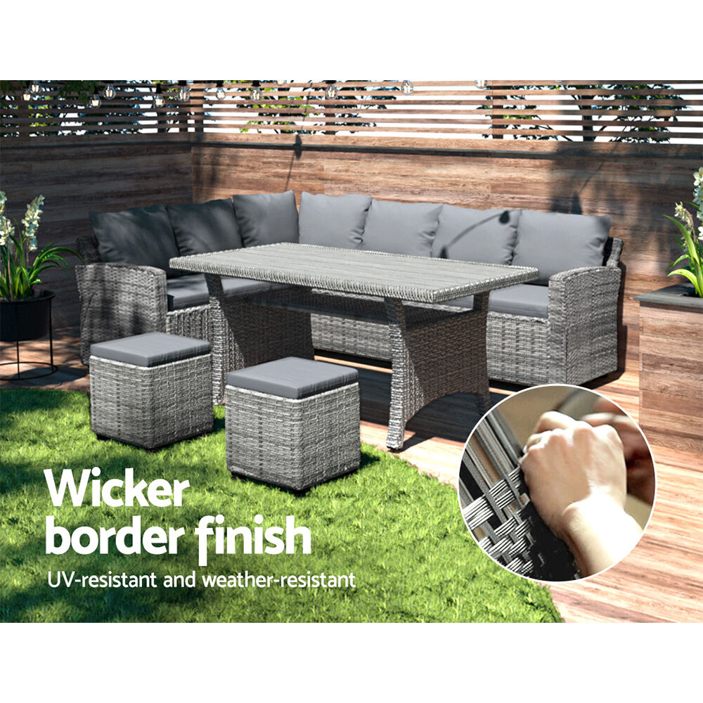Gardeon Outdoor Dining Set Wicker Table Chairs Setting 8 Seater Price