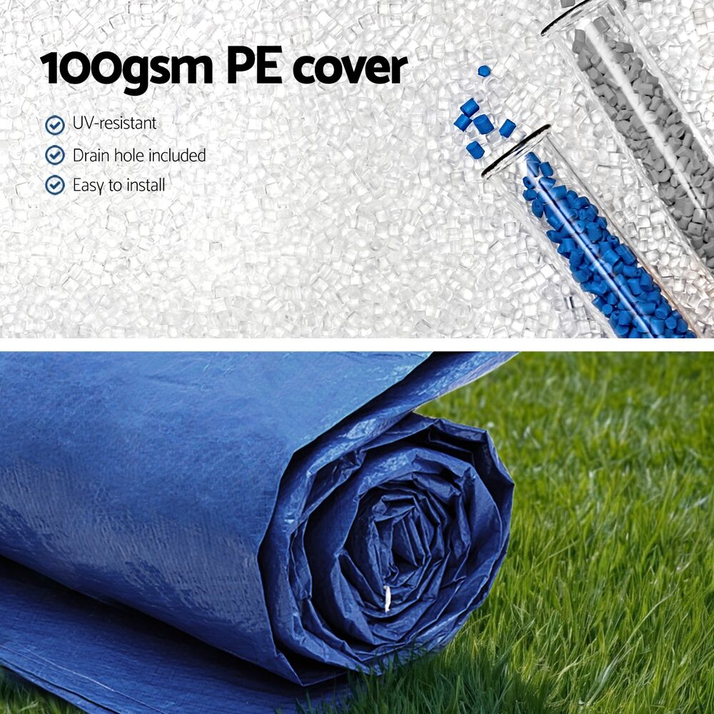 Aquabuddy Pool Cover Fit 3.66m Round Above-ground Swimming Pool Blanket Blue Price