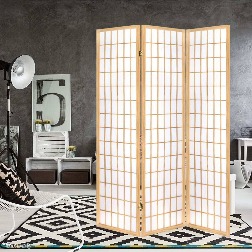 Artiss 3 Panel Room Divider Screen 131x179cm Natural Price