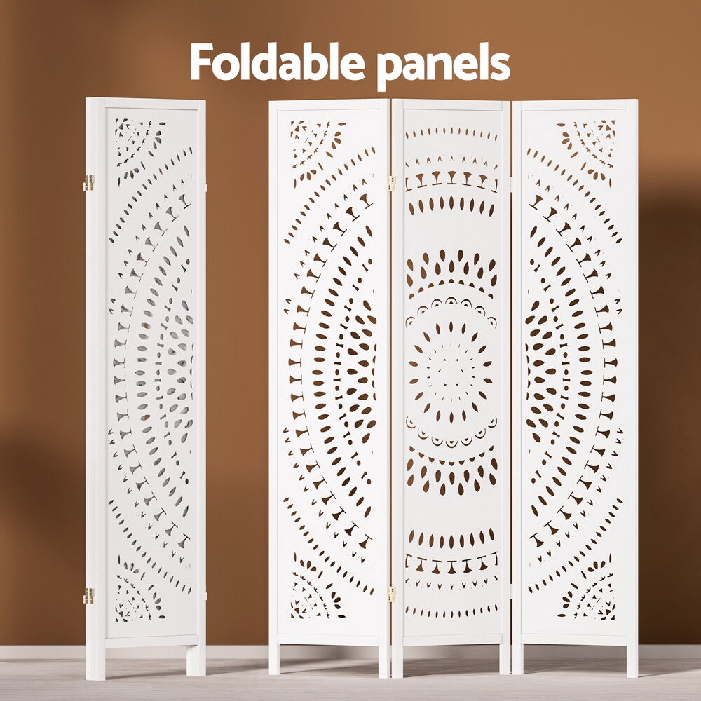 Artiss 3 Panel Room Divider Screen 132x170cm Circle White Price
