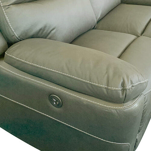 2R Finest Fabric Electric Recliner Feature Multi Positions Ultra Cushioned USB Outlets in Charcoal Colour Price