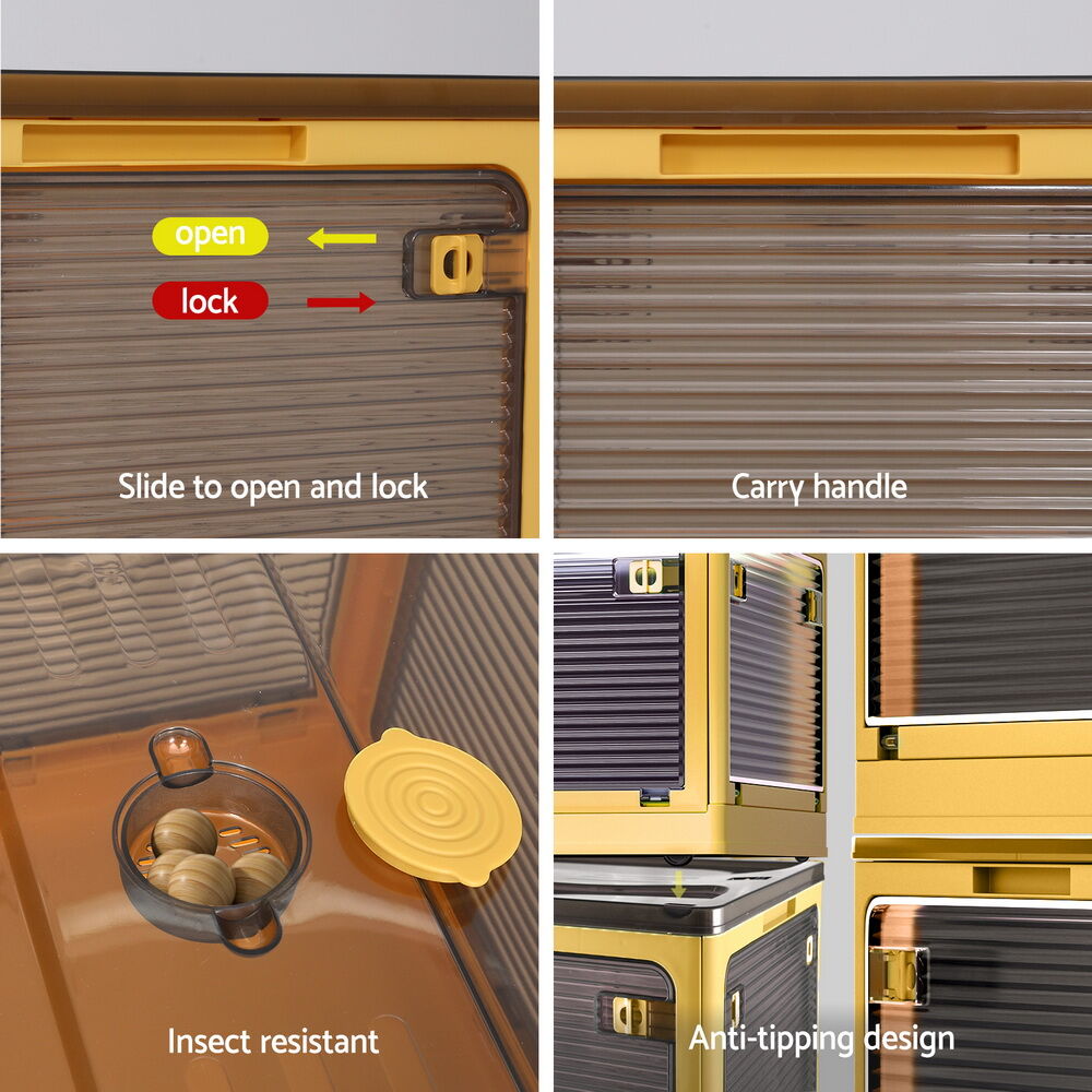 Artiss Storage Box Container Foldable Stackable 5 Sides Open Transparent 115L Price