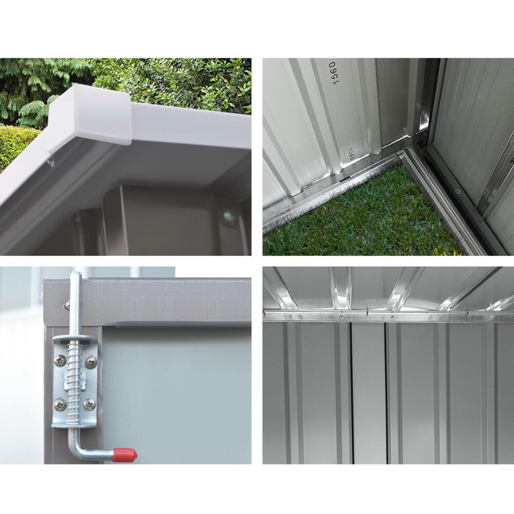 Garden Shed 1.95x1.31M Sheds Outdoor Storage Steel Workshop House Tool Double Door Price