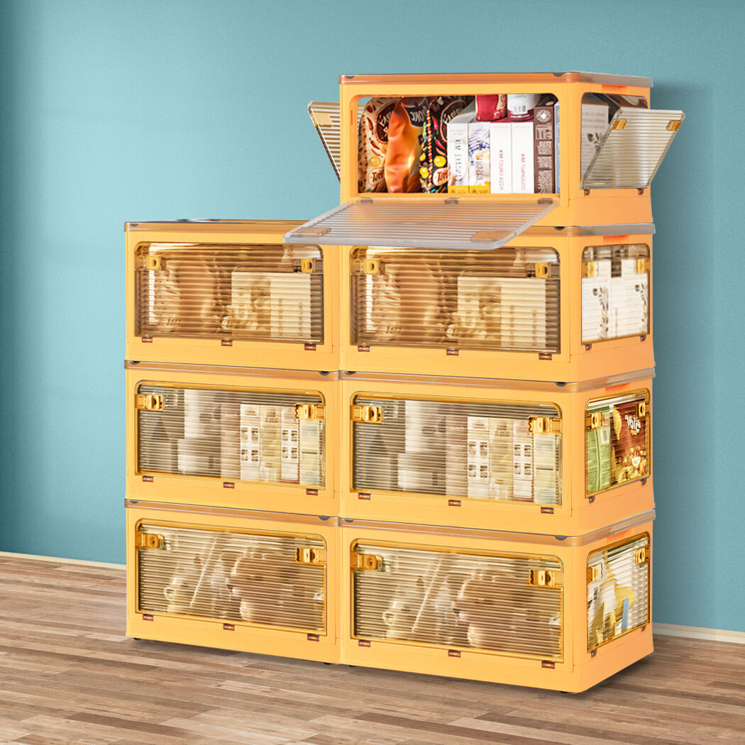 124L Storage Box Stackable Clothes Container L Orange Large Price