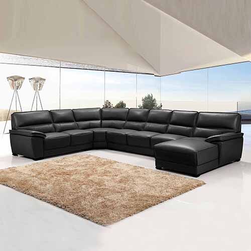 Hugo Sofa PU Leather 7 Seater Black Price
