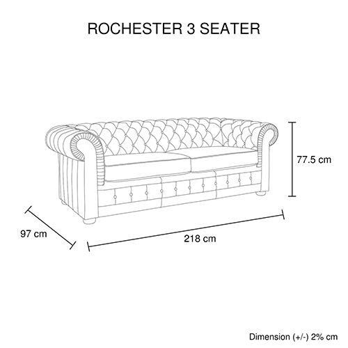 ROCHESTER SOFA 3 SEATER BROWN Price