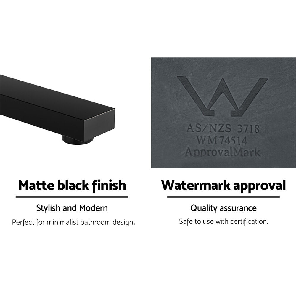 Bathroom Mixer Spout Wall Bath Tap Square Swivel Bathtub Black Price