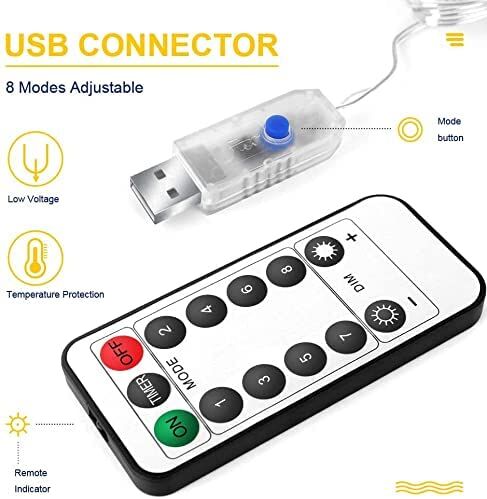 USB Powered 300 LED Curtain String Light with 8 Modes and Remote Control for Bedroom Party Wedding Decorations Price