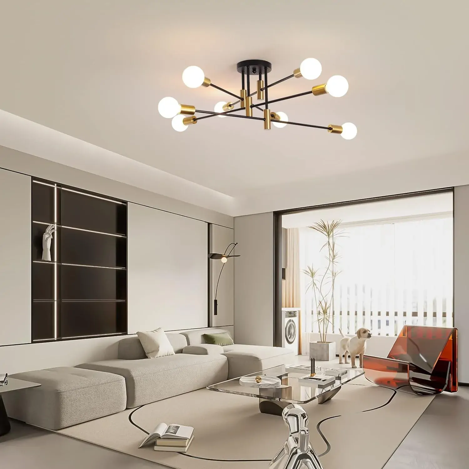 Modern Black Gold Ceiling Light 8 Lights Price
