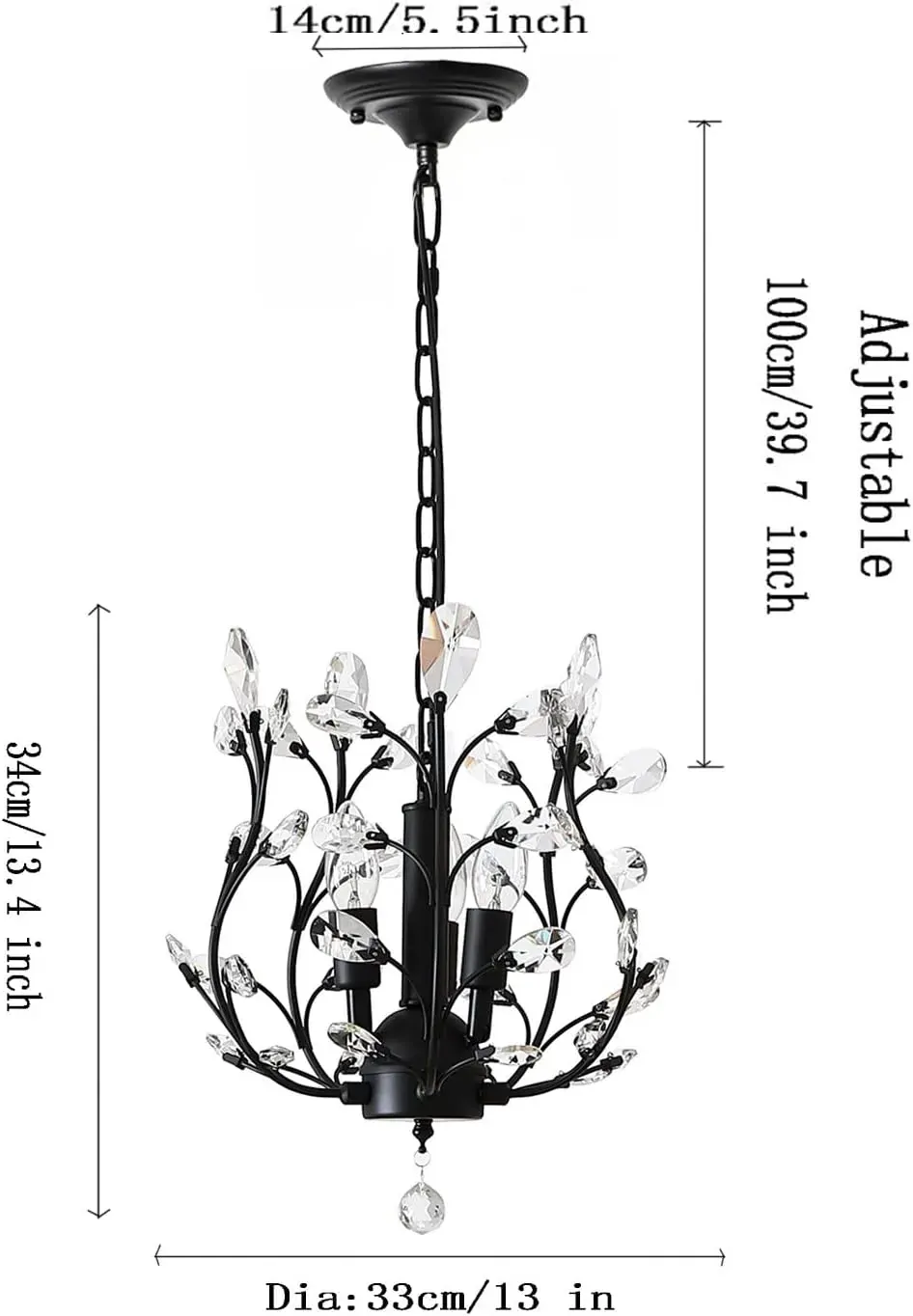Crystal Chandeliers Lighting, 3 Light, Vintage Price