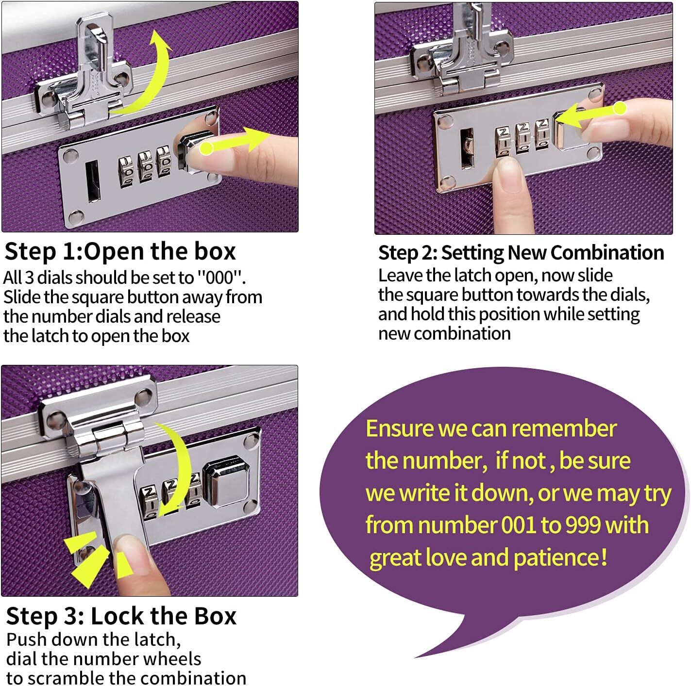 Locking Combination Medicine Box (Purple/Medium) Price
