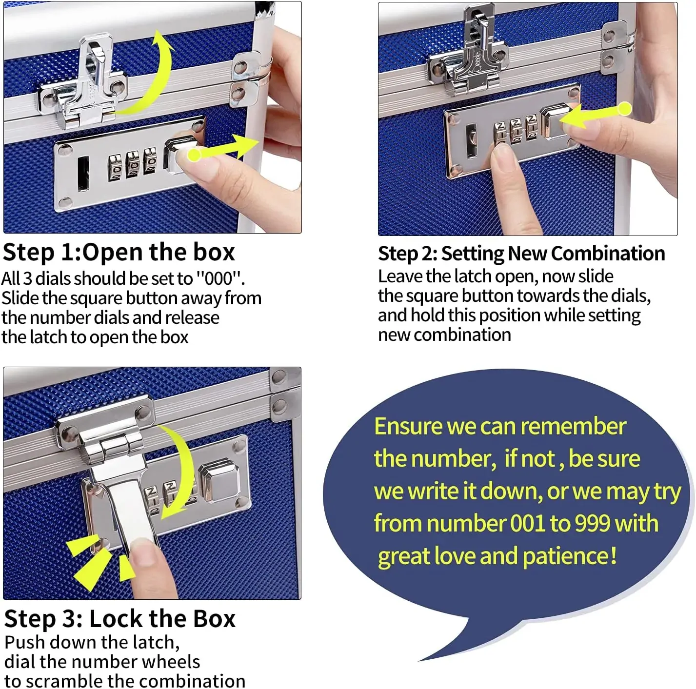 Locking Combination Medicine Box (Blue/Medium) Price