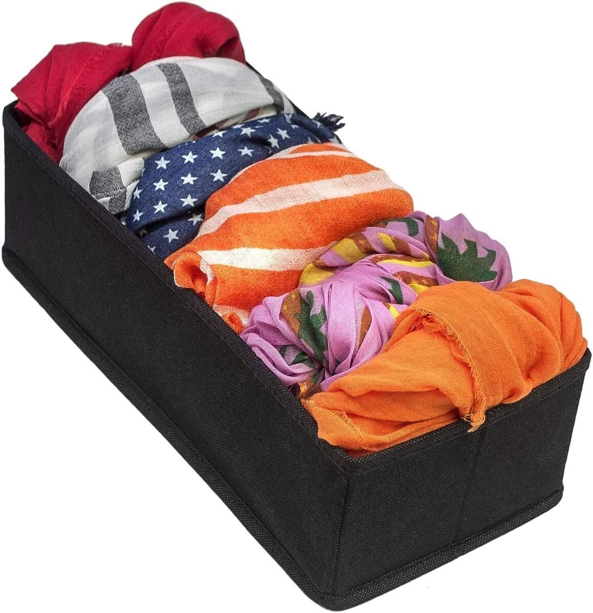 4 Pack Foldable Drawer Dividers Storage Boxes (Black) Price
