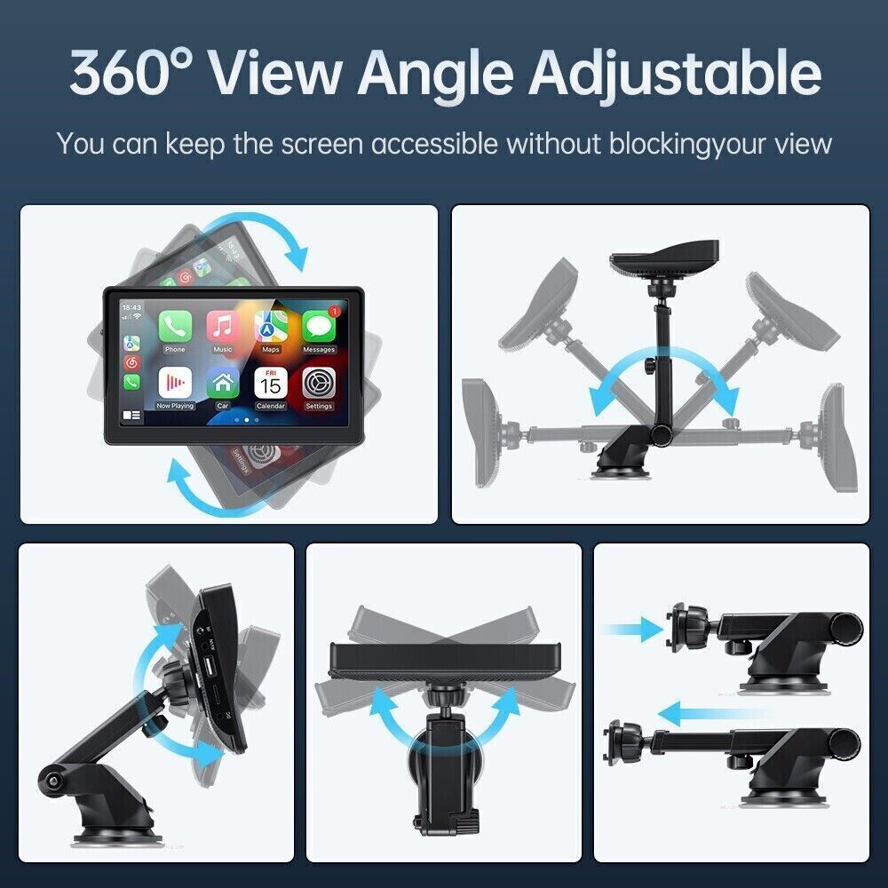7 inch Portable Wireless Car Radio Auto Stereo Apple Carplay Android Bluetooth + Cam Price