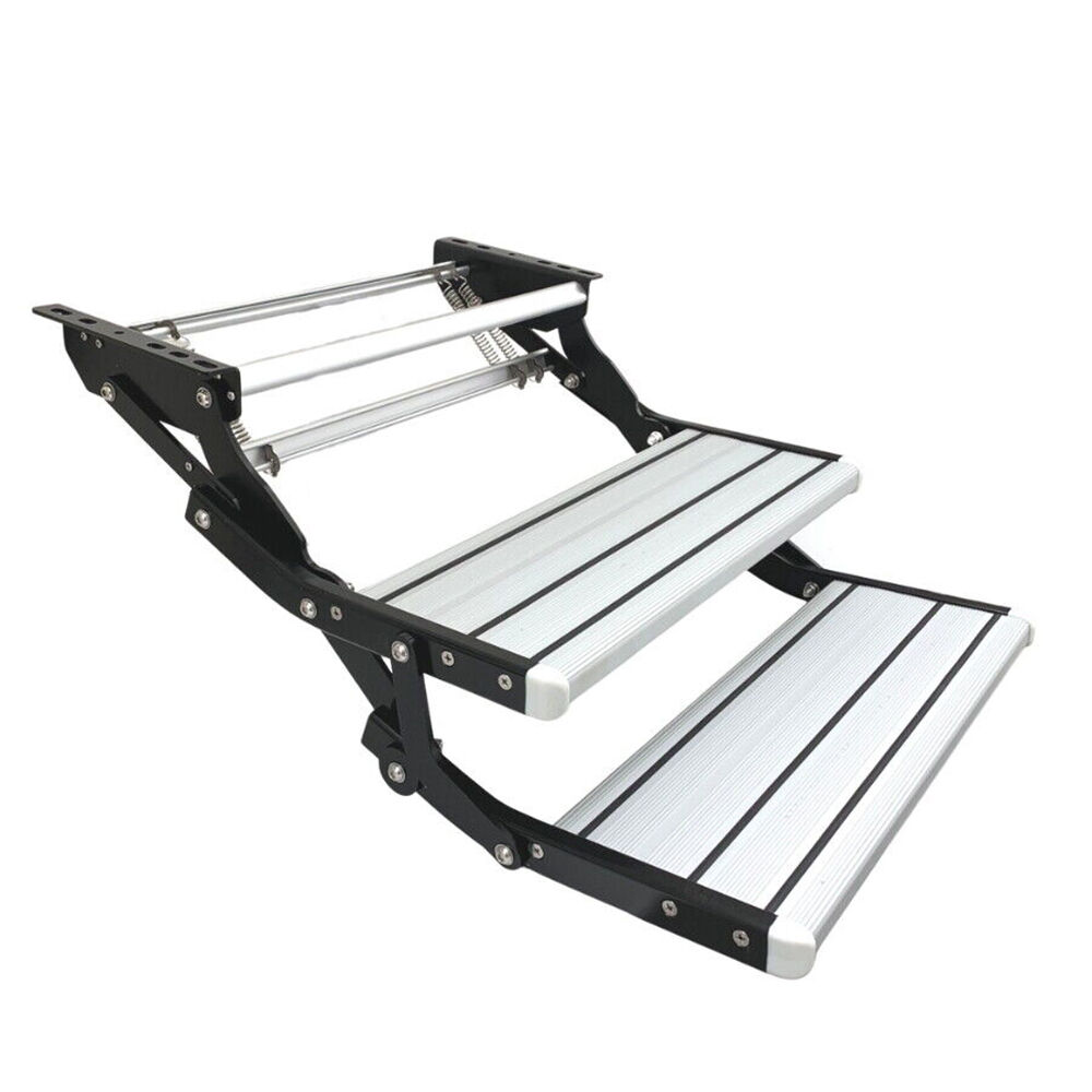 Aluminium Double Caravan Step Pull Out Folding Steps For Road RV Camper Trailer Price