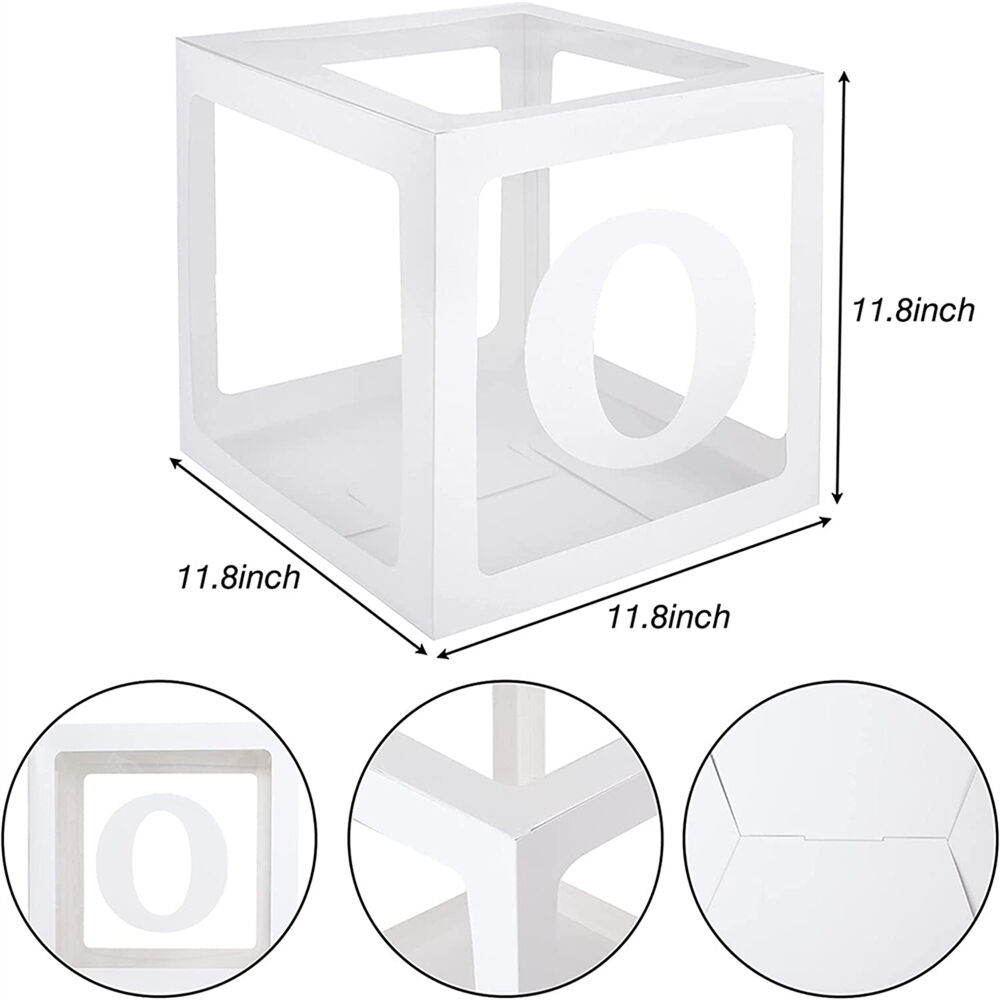 ONE Balloons Box Clear Gift Boxes Gift Birthday Baby Shower Party AU Price