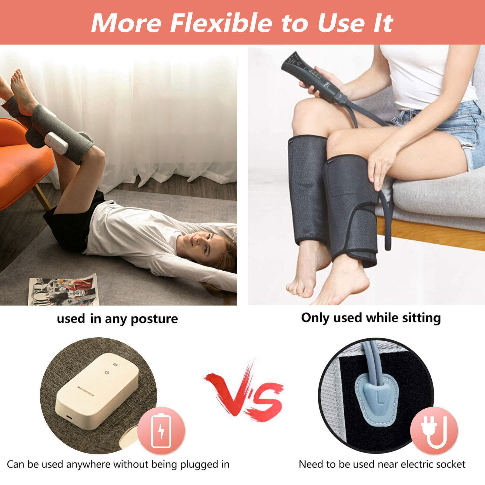 Leg Massager Heated Air Compression Foot Massage Calf Circulation Muscles Relax Price