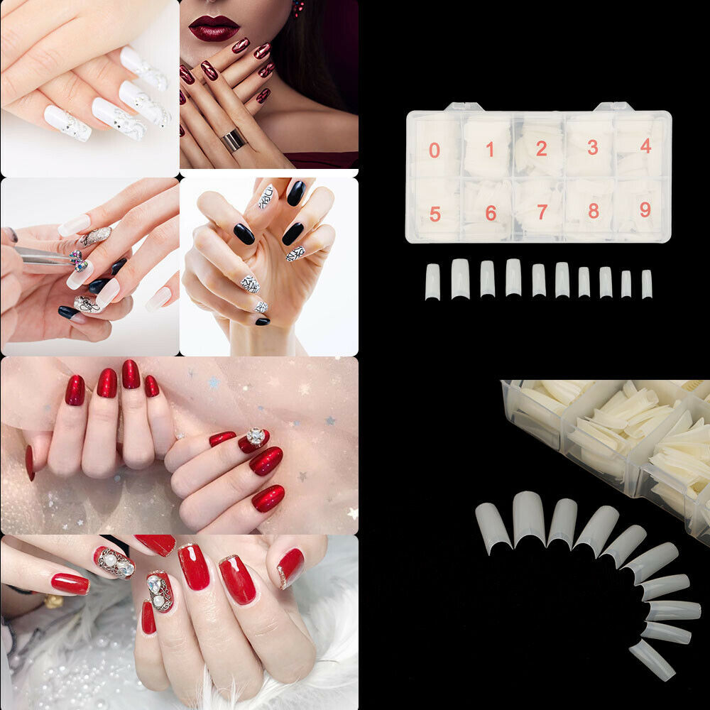 500Pcs Fake French Nail Tips White Clear Stiletto False Gel Pointy Art Acrylic Price