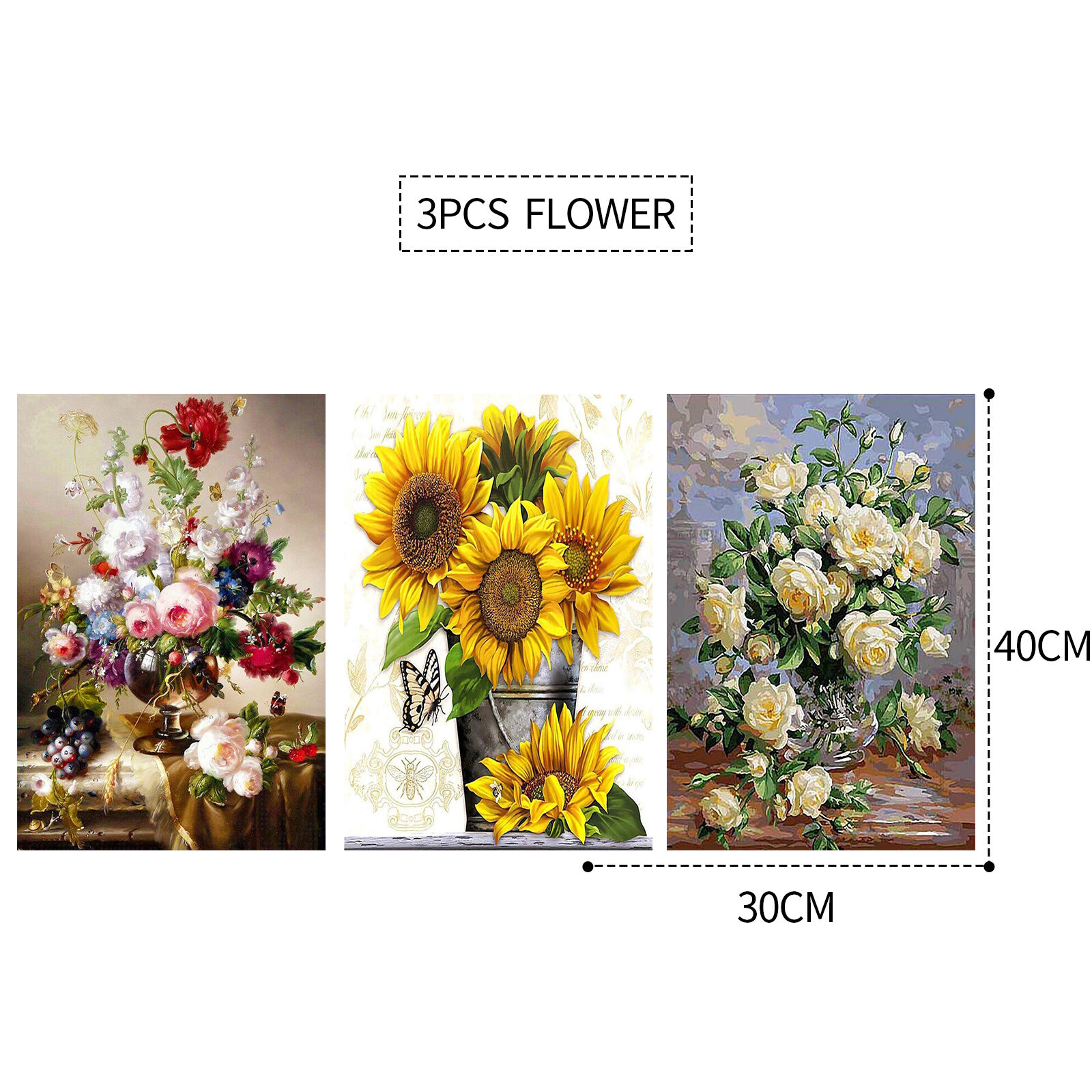 3PCS 5D Diamond Painting Kits Diamond Glue Art Kit Paint for Adults Kids DIY Gift 40x30cm Price