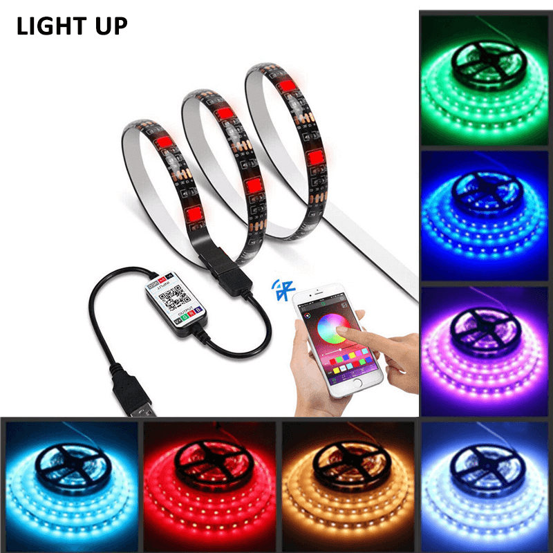 3M RGB LED Strip Lights IP65 Waterproof 5050 300LEDs 12V USB Bluetooth Gift Price