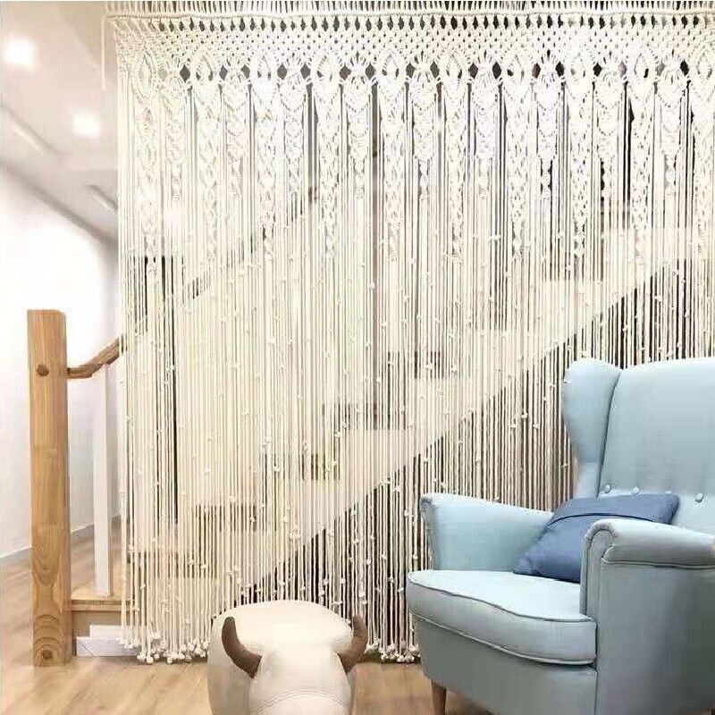 2m Heavy Duty Macrame Curtain Boho Woven Wall Hanging Window Doorway Wedding Price