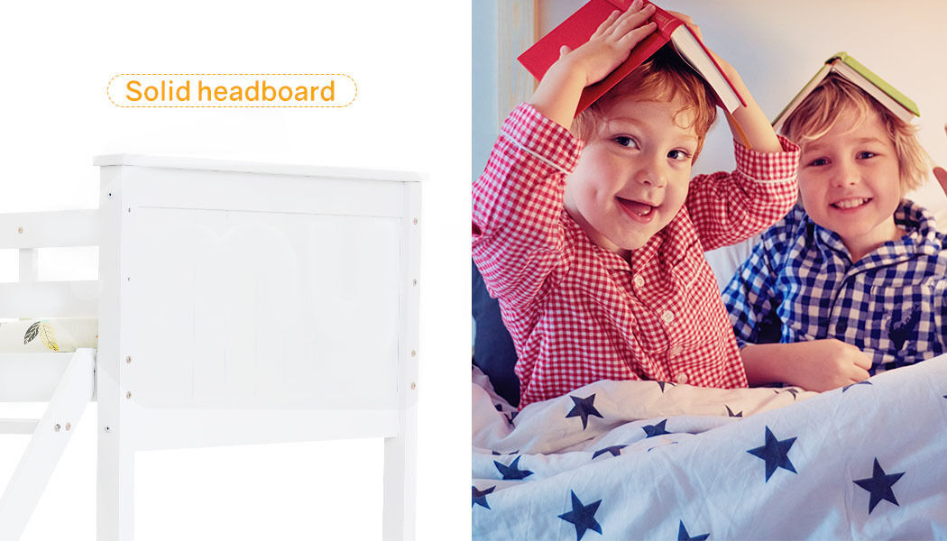 KINGSTON SLUMBER Bunk Bed Frame Modular Single White Wood Kids Double Deck Twin Price
