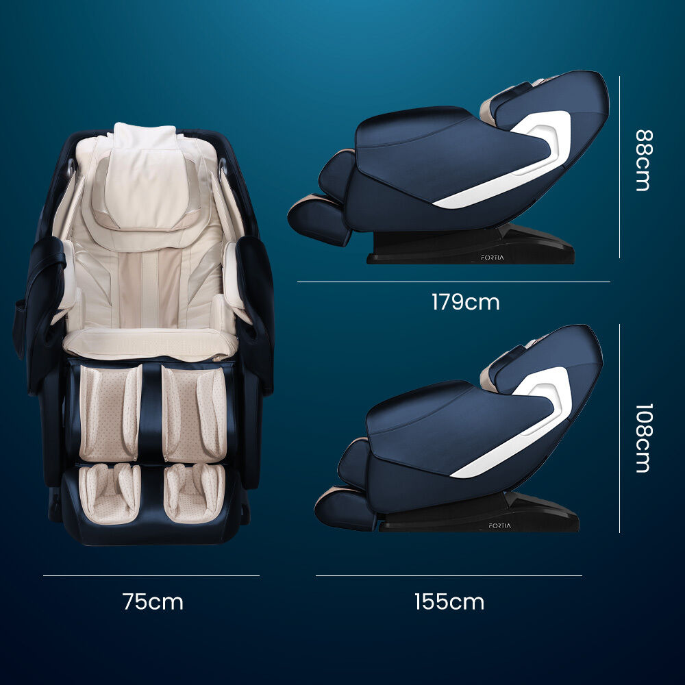 FORTIA Cloud 9 MkII Electric Massage Chair Full Body Zero Gravity with Heat and Bluetooth Navy Blue/Cream Price