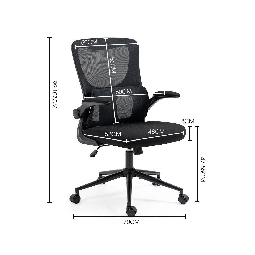 FORTIA Ergonomic Mesh Office Chair Computer Seat Adjustable Recline, Black Price